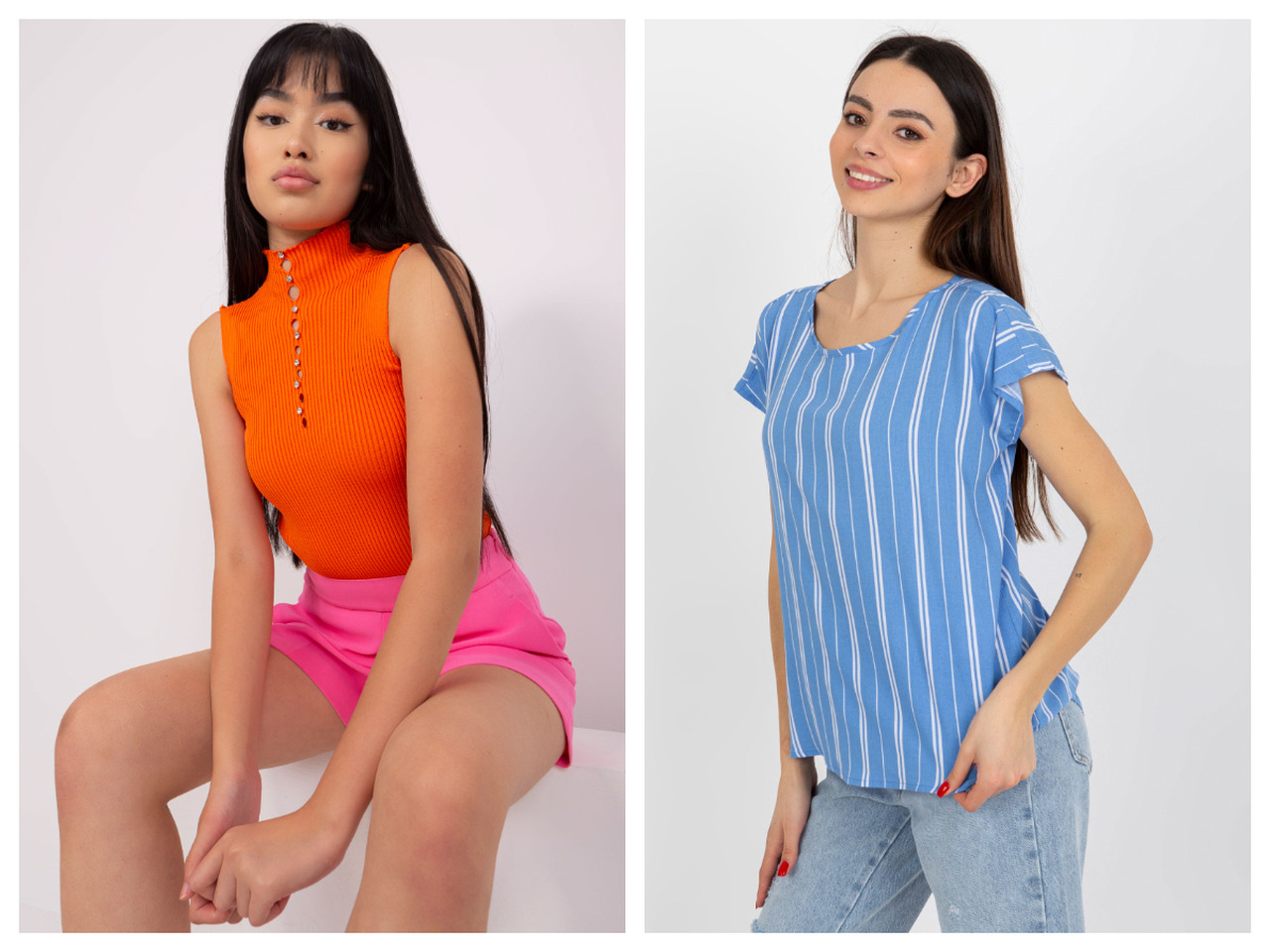 Hurtownia internetowa bluzek damskich posiada w sprzedaży modne bluzki z dzianiny