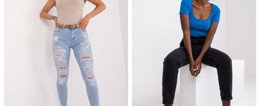 Spodnie jeans damskie z prostymi nogawkami